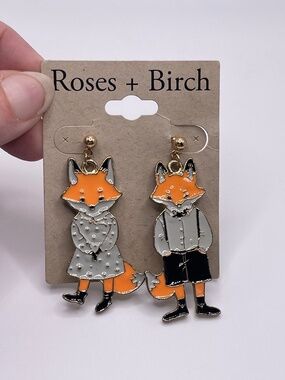 Cute Fox couple earrings